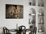Bruce Lee panel adding editorial drive to a teen lounge