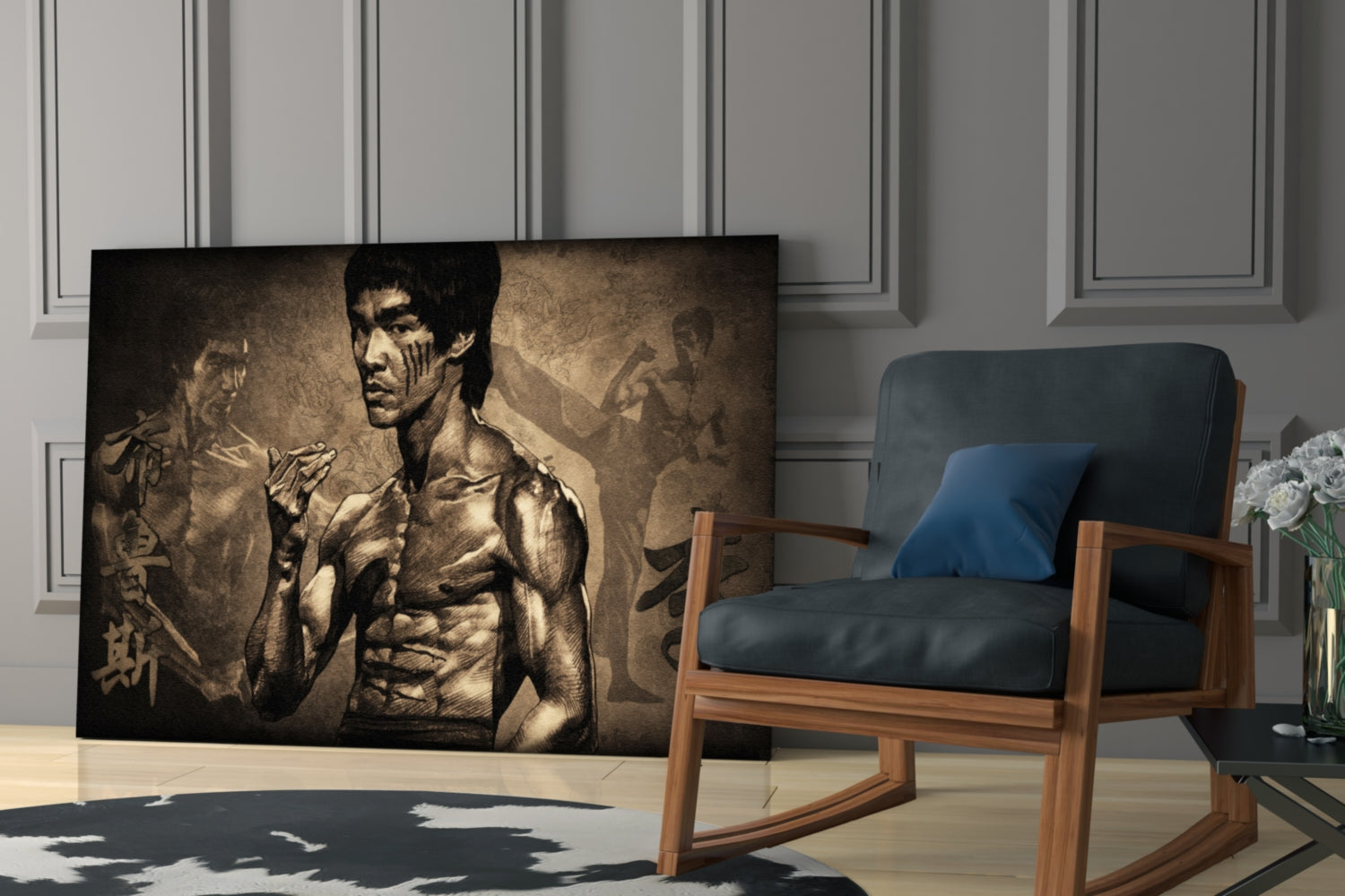 Bruce Lee Glass Wall Art.