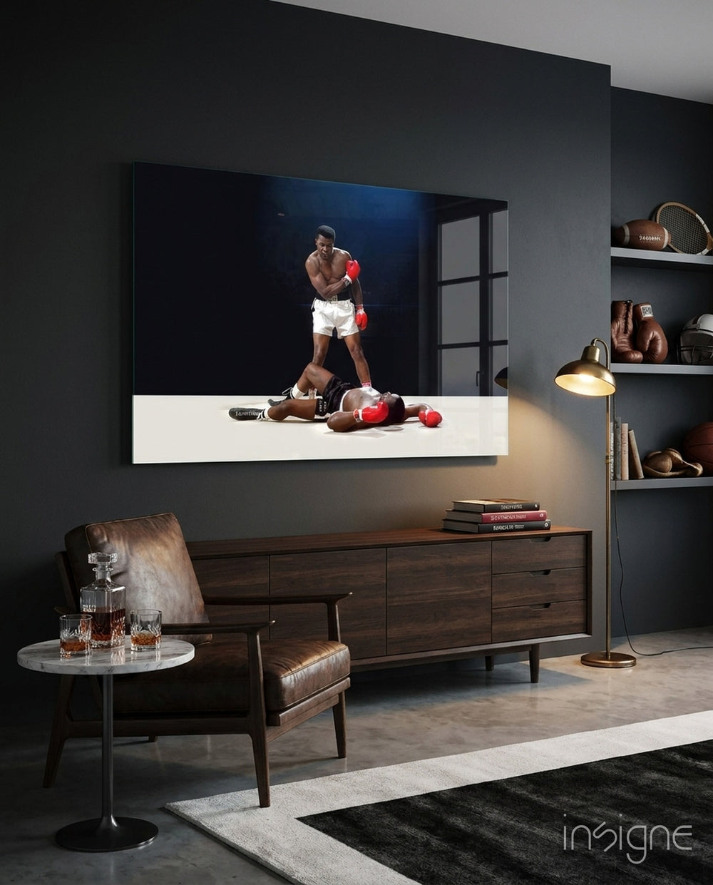 Knockout Boxer Glass Wall Art
