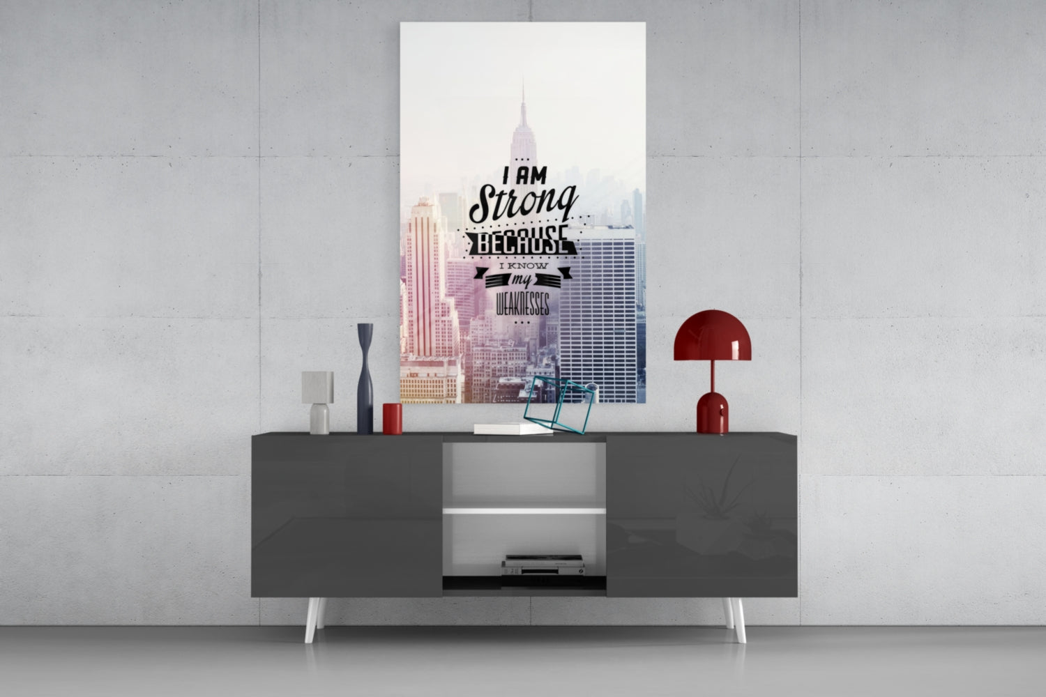 I am Strong Glass Wall Art.