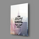 I am Strong Glass Wall Art.