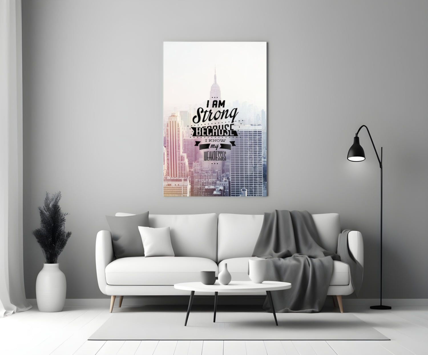 I am Strong Glass Wall Art.