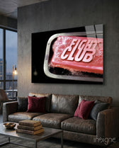 Fight Club Glass Wall Art - Lifestyle preview in a designer interior