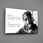 Cinematic-quote panel bringing candid wit to a contemporary music room