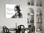 Tupac Shakur panel adding editorial drama to a man cave