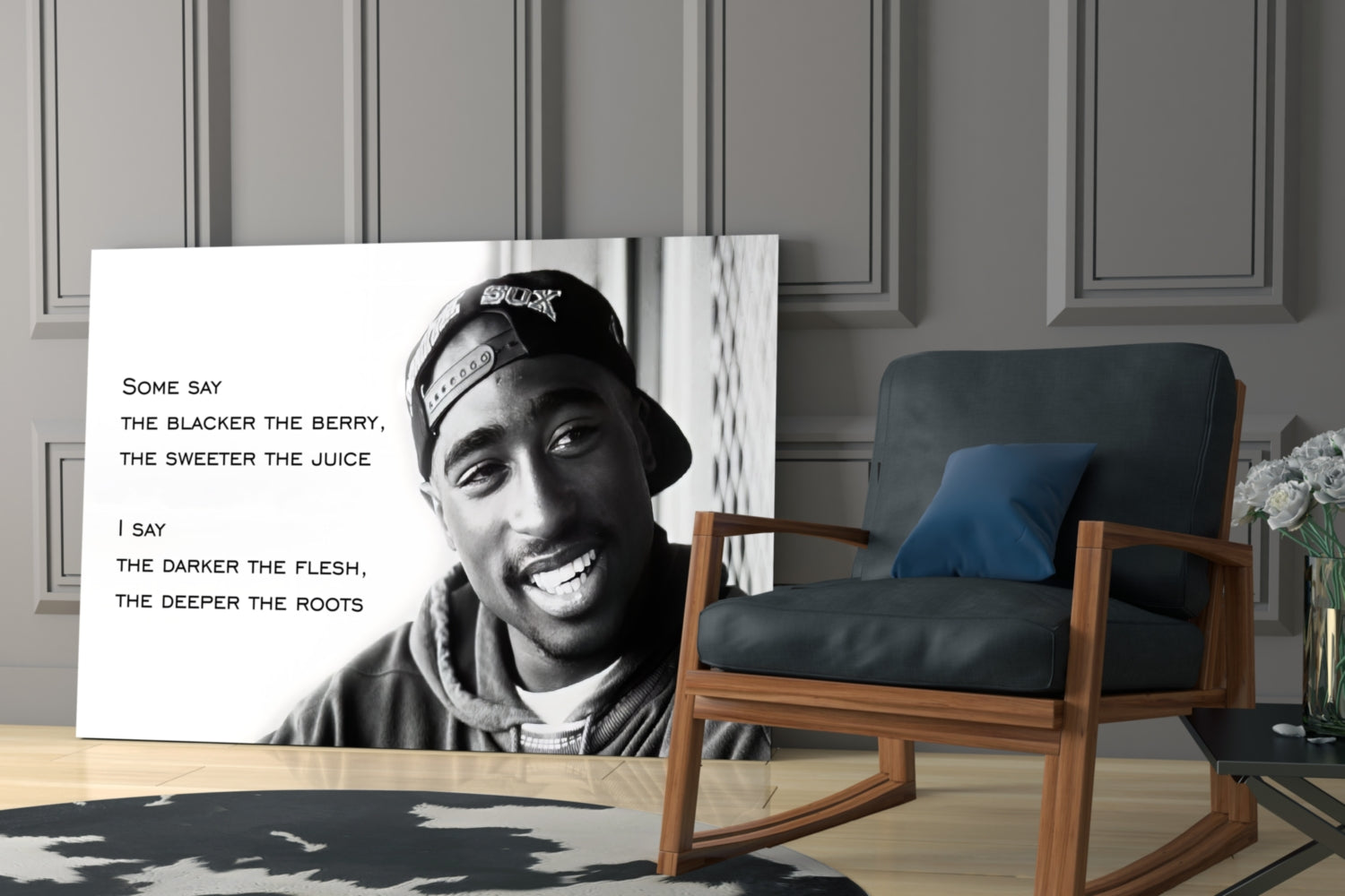 Tupac Shakur Glass Wall Art.
