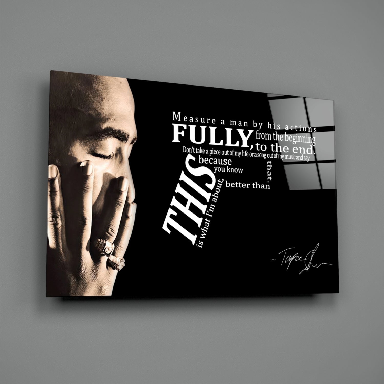 Tupac Glass Wall Art.