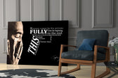 Tupac glass print enhancing a teen lounge with cinematic mood