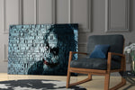 Joker glass print enhancing a teen lounge with cinematic mood