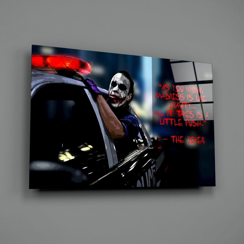 Cinematic-quote panel bringing menacing energy to a contemporary home theater