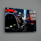 Cinematic-quote panel bringing menacing energy to a contemporary home theater