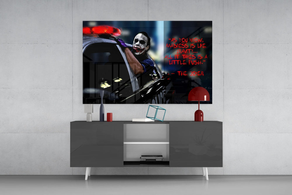 Joker panel catching directional light to reveal its menacing energy