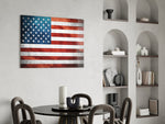 Flag of the United States panel adding editorial drama to a man cave