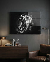 Lion Glass Wall Art - Lifestyle preview in a designer interior