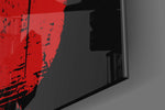Spider artwork anchoring a wall with bold dramatic palette