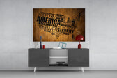 USA Map panel catching directional light to reveal its patriotic warmth