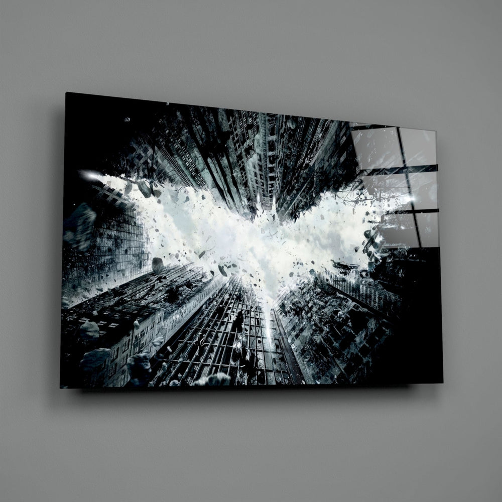 Cinematic-poster panel bringing menacing scale to a contemporary home theater