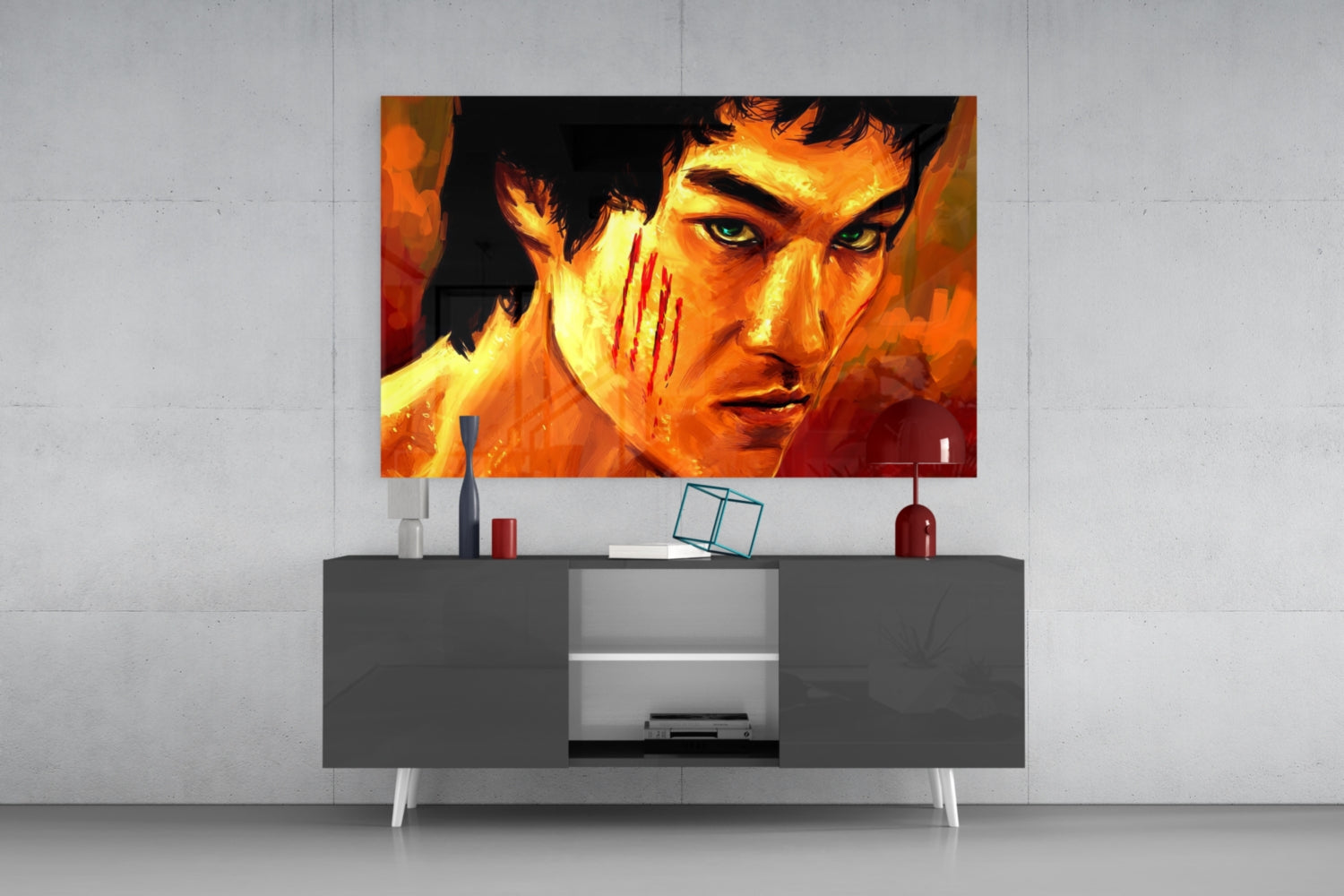 Bruce Lee Glass Wall Art.