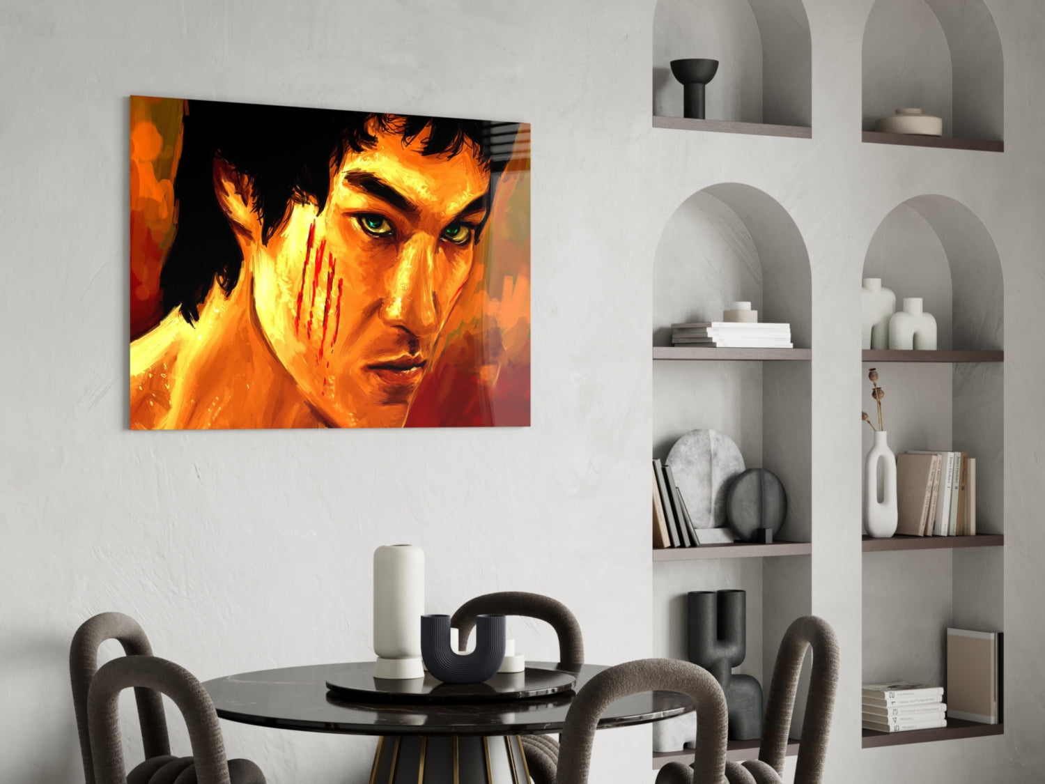 Bruce Lee Glass Wall Art.