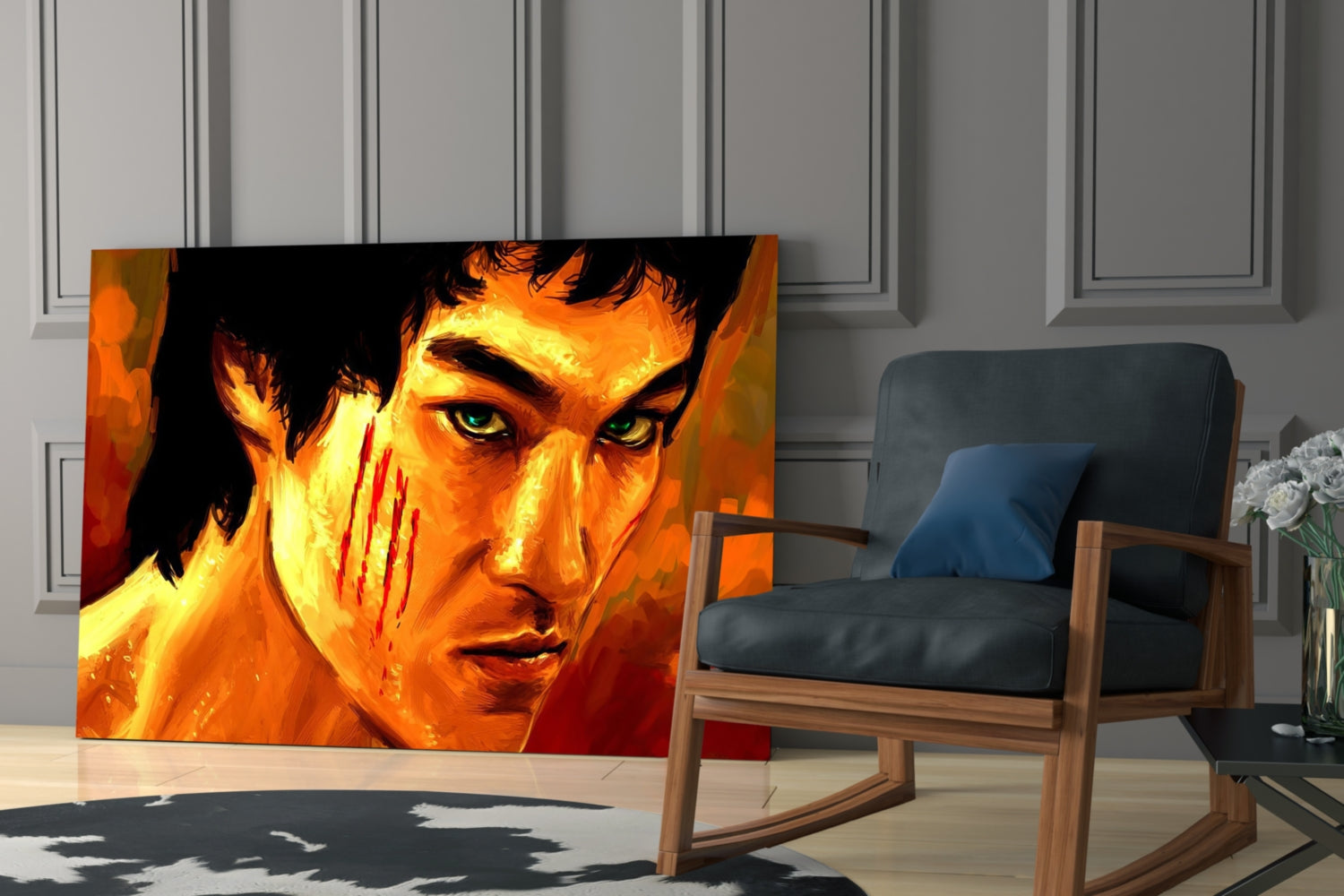 Bruce Lee Glass Wall Art.