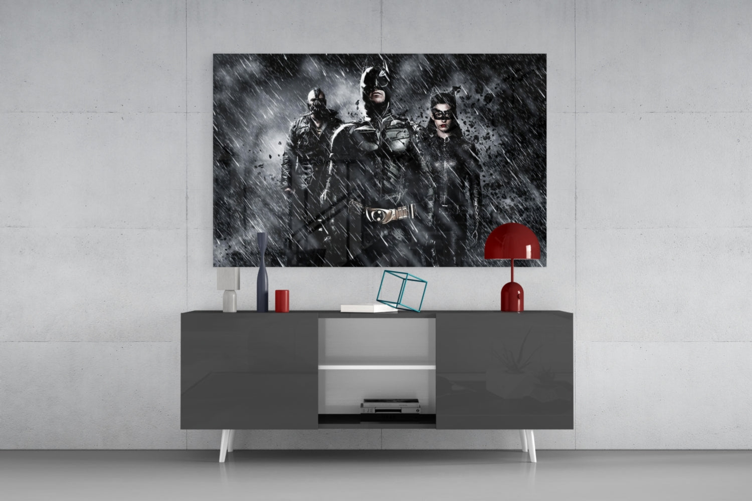 Batman, Catwomen and Bane Glass Wall Art.