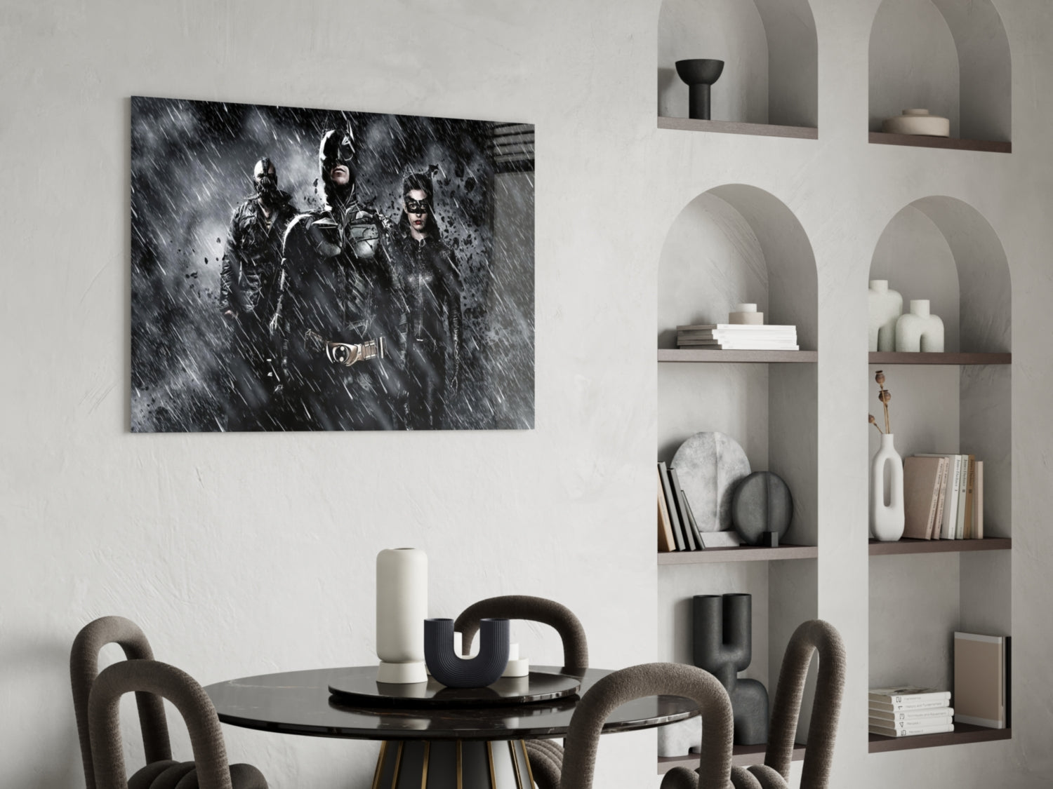 Batman, Catwomen and Bane Glass Wall Art.