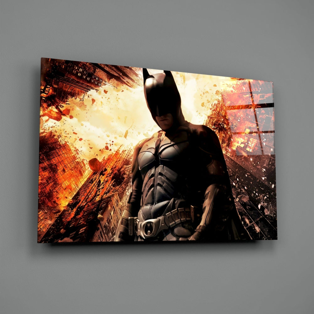 Cinematic-poster panel bringing menacing warmth to a contemporary home theater