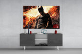 Batman and Gotham City panel catching directional light to reveal its menacing warmth