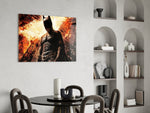Batman and Gotham City panel adding editorial drama to a man cave