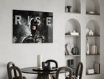 Batman Rise panel adding editorial drama to a man cave