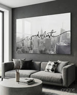 Wanderlust Glass Wall Art - Lifestyle preview in a designer interior