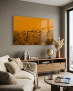 Wanderlust Glass Wall Art - Lifestyle preview in a designer interior