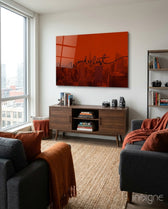 Wanderlust Glass Wall Art - Lifestyle preview in a designer interior