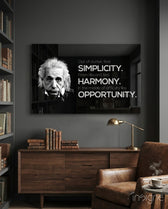 Genius Scientist Portrait Glass Wall Art