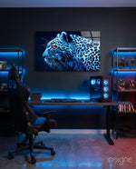 Leopard Glass Wall Art - Lifestyle preview in a designer interior