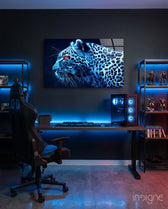 Leopard Glass Wall Art - Lifestyle preview in a designer interior