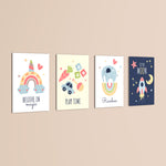 Believe in Magic Nursery 4 Pieces Kids Metal Wall Art.