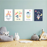 Believe in Magic Nursery 4 Pieces Kids Metal Wall Art.