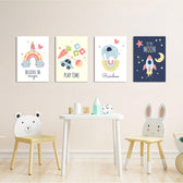 Believe in Magic Nursery 4 Pieces Kids Metal Wall Art.