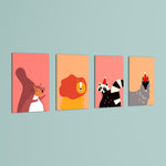 Modern Forest Friends 4 Pieces Kids Metal Wall Art.