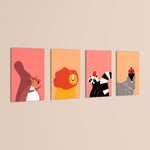 Modern Forest Friends 4 Pieces Kids Metal Wall Art.