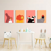 Modern Forest Friends 4 Pieces Kids Metal Wall Art.