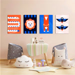 Geometric Animals 4 Pieces Kids Metal Wall Art.