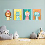 Dapper Animals 4 Pieces Kids Metal Wall Art.