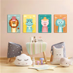 Dapper Animals 4 Pieces Kids Metal Wall Art.