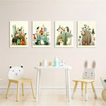 Whimsical Animal Kingdom 4 Pieces Kids Metal Wall Art.