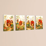 Snail House Garden Girl 4 Pieces Kids Metal Wall Art.