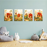 Snail House Garden Girl 4 Pieces Kids Metal Wall Art.