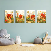Snail House Garden Girl 4 Pieces Kids Metal Wall Art.