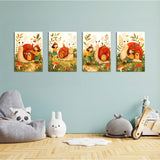 Snail House Garden Girl 4 Pieces Kids Metal Wall Art.